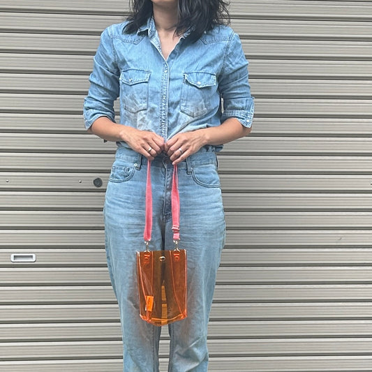 Colored PVC/Tumbler Pochette Orange