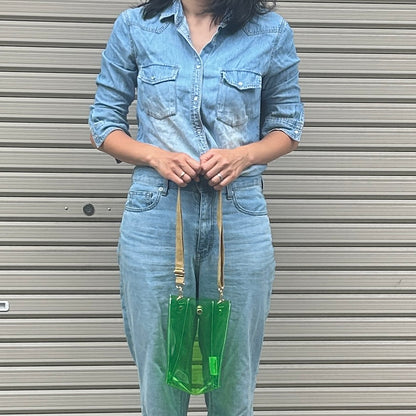 Colored PVC/Tumbler Pochette Grass Green