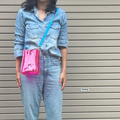 Colored PVC/Tumbler Pochette Pink＞