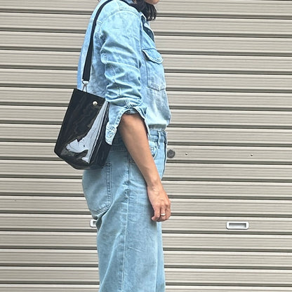 Colored PVC/Tumbler Pochette Black