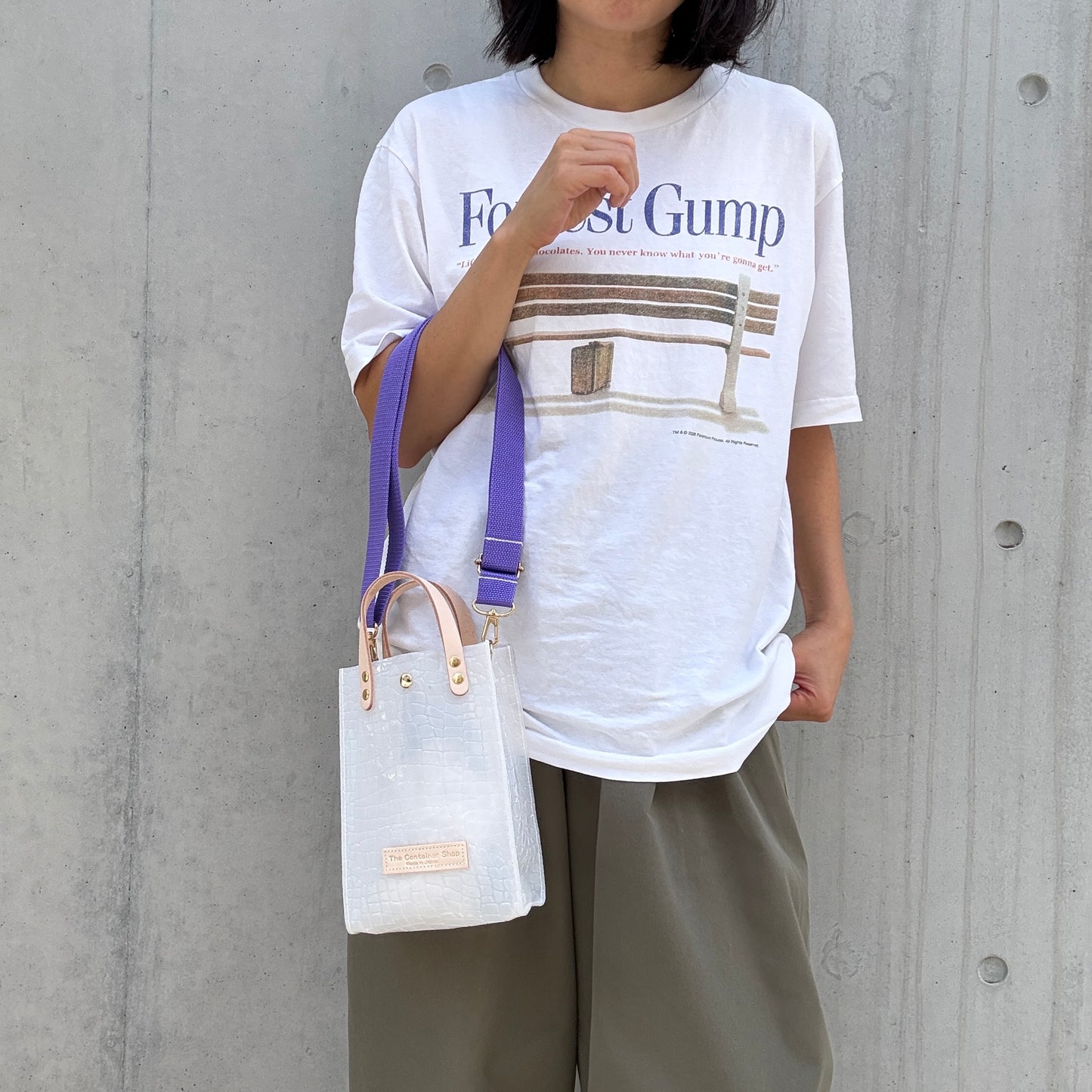 新色数量限定＜8月下旬発送＞Colored PVC(LeatherHandle)Pochette/🐊Crocodile GYUNYU