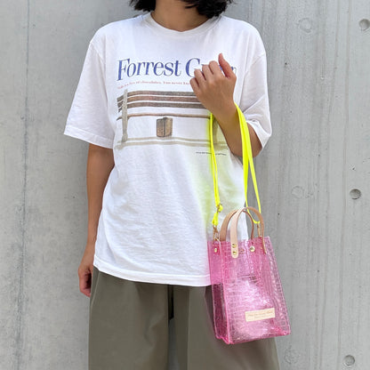 新色数量限定＜8月下旬発送＞Colored PVC(LeatherHandle)Pochette/🐊Crocodile Light Pink