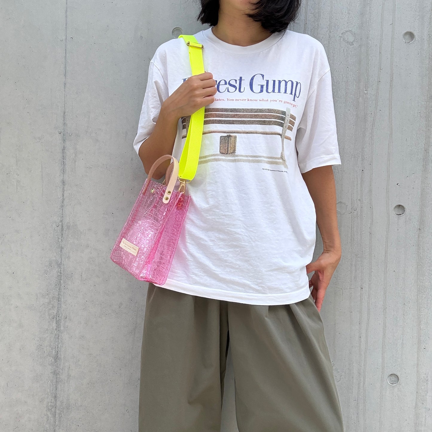 新色数量限定＜8月下旬発送＞Colored PVC(LeatherHandle)Pochette/🐊Crocodile Light Pink