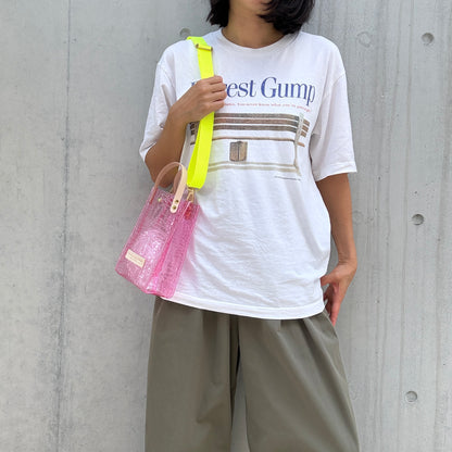 新色数量限定＜8月下旬発送＞Colored PVC(LeatherHandle)Pochette/🐊Crocodile Light Pink