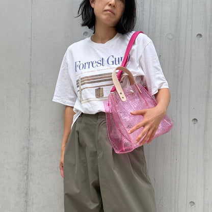 新色数量限定＜8月下旬発送＞Colored PVC(LeatherHandle)ToteM/🐊Crocodile Light Pink