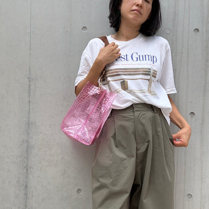 新色数量限定＜8月下旬発送＞Colored PVC(LeatherHandle)ToteM/🐊Crocodile Light Pink