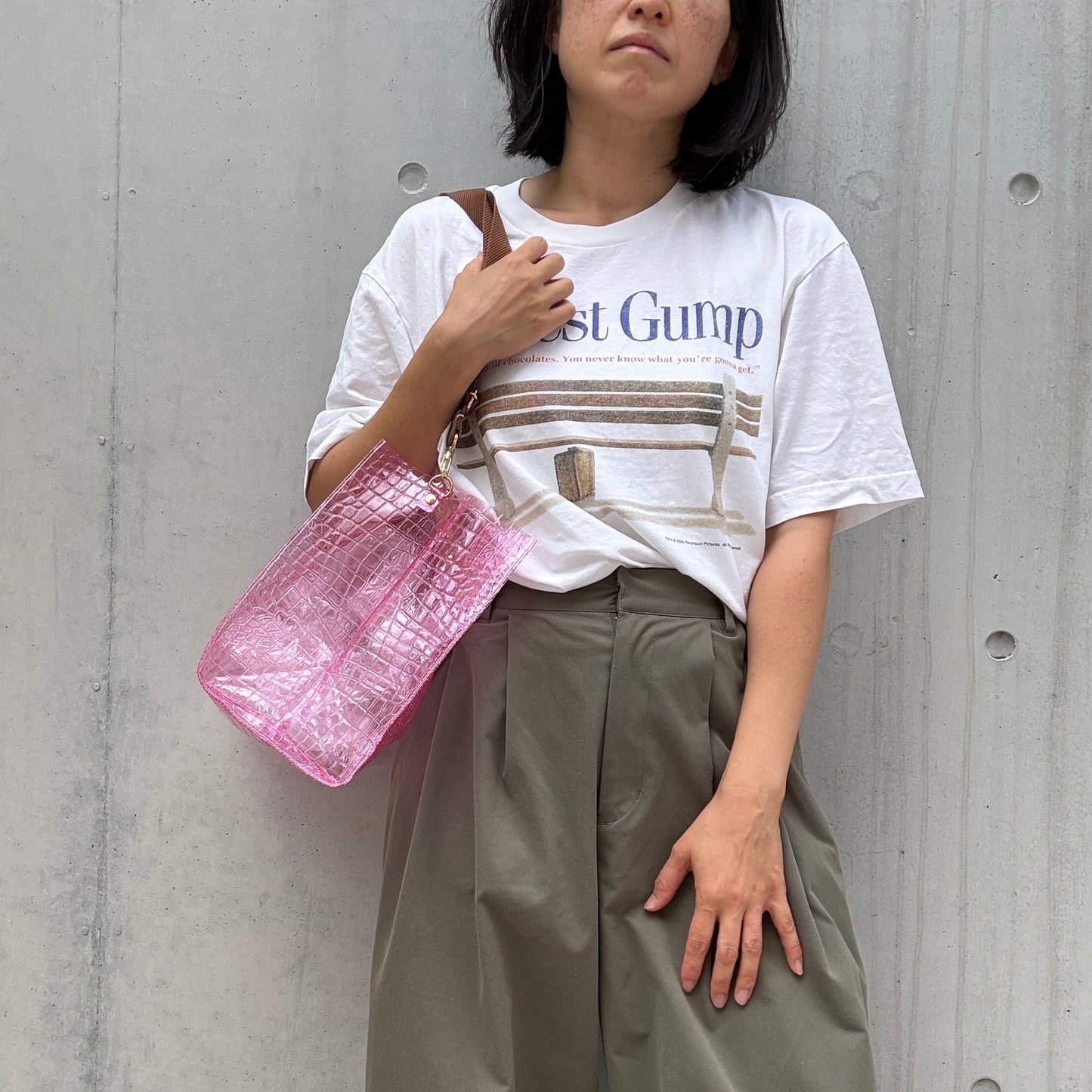 新色数量限定＜8月下旬発送＞Colored PVC(LeatherHandle)Tote L/ 🐊Crocodile Light Pink