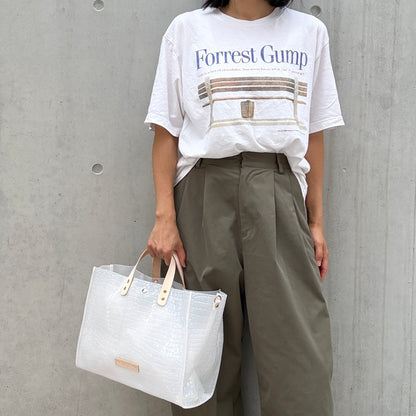 新色数量限定＜8月下旬発送＞Colored PVC(LeatherHandle)Tote L/ 🐊Crocodile GYUNYU