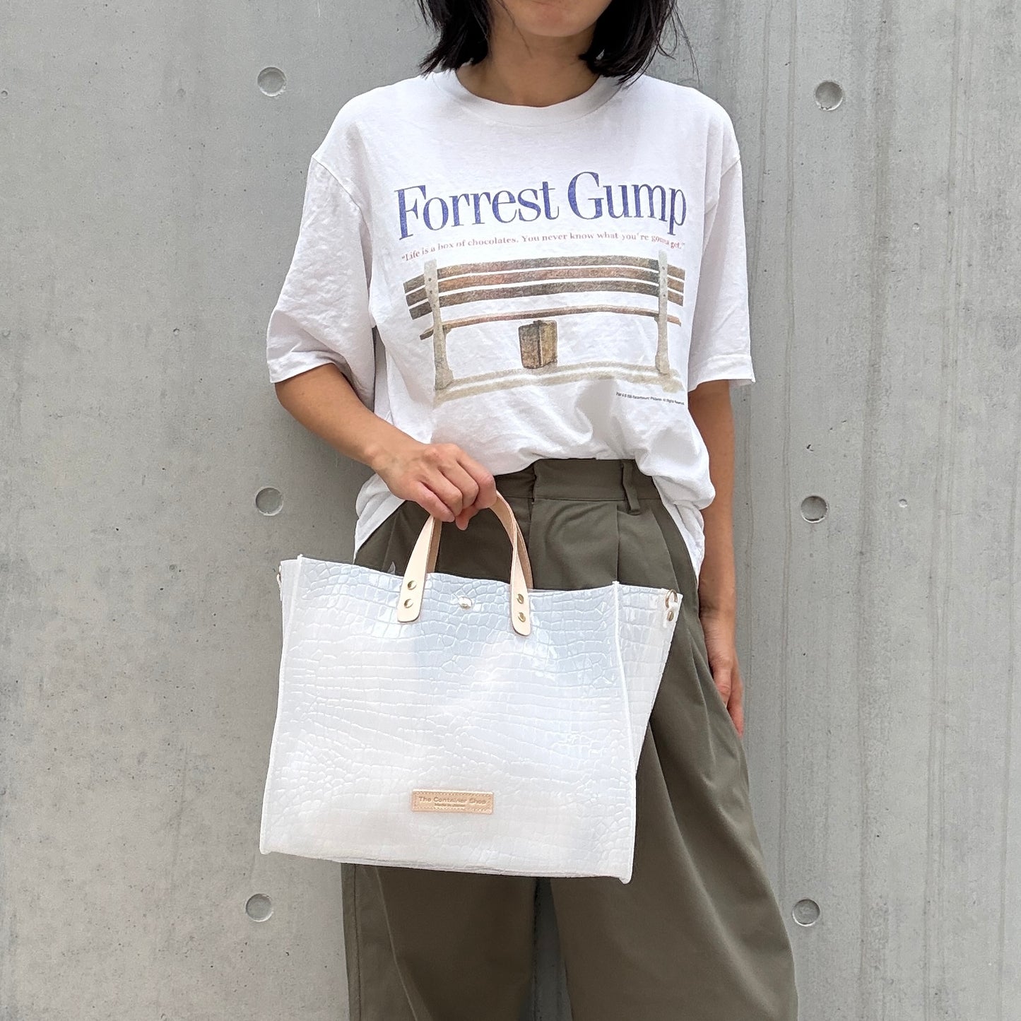 新色数量限定＜8月下旬発送＞Colored PVC(LeatherHandle)Tote L/ 🐊Crocodile GYUNYU