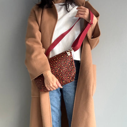 残りわずか＜数量限定＞「軽くて拭ける」Coated PVC Leopard（POCHETTE M)