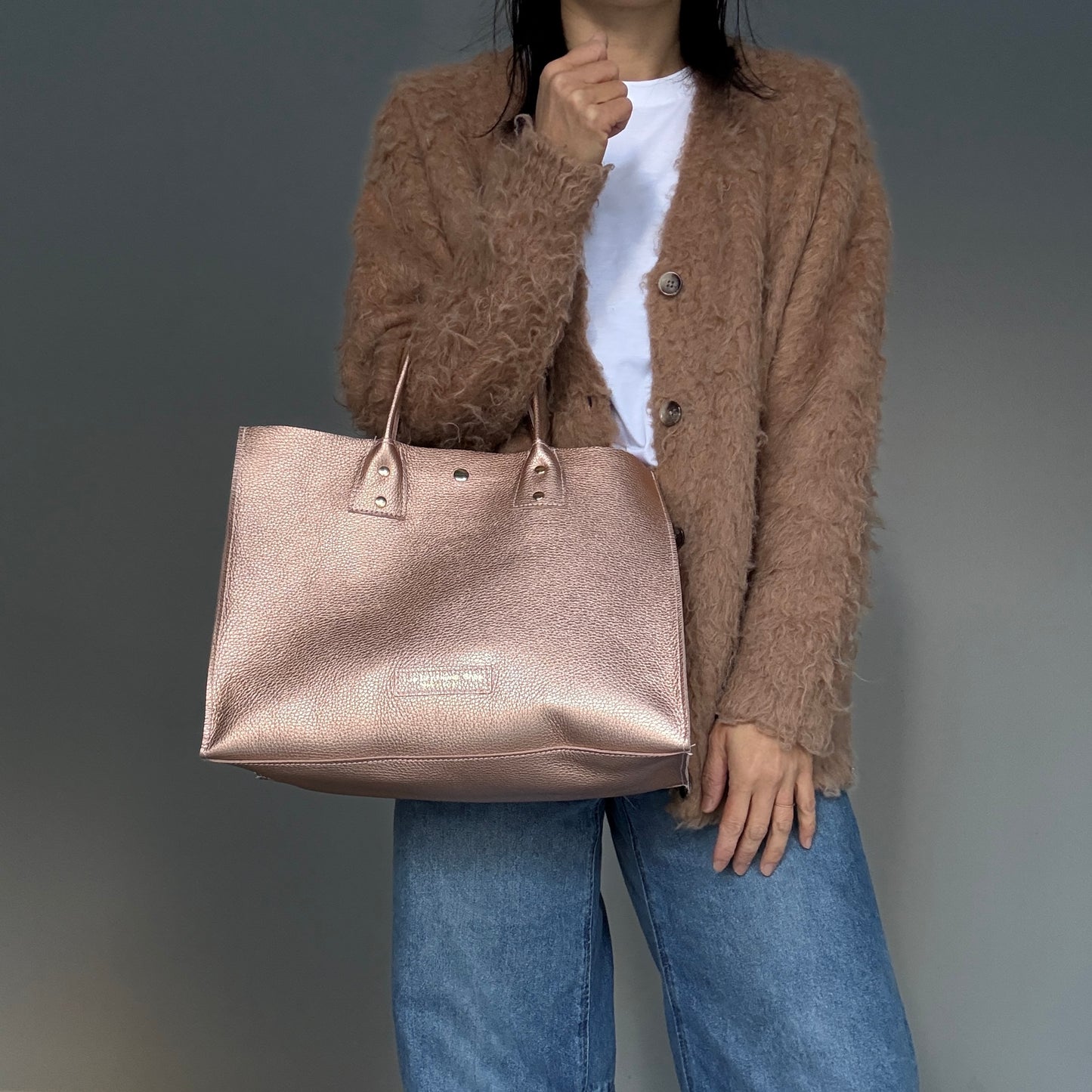 Cow Leather（Tote L）Metheric PinkOrange