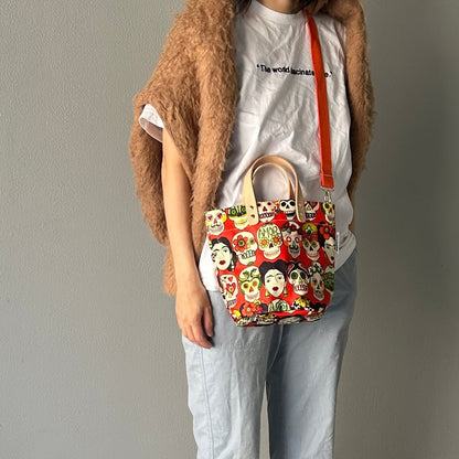 ＜予約＞PVC加工 （丸底トート）Gotas de Amor(carrot)