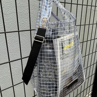 ＜受注商品＞工業資材/スーパーマーケットバッグ(L)(XL)ポーチ付  黒バージョン