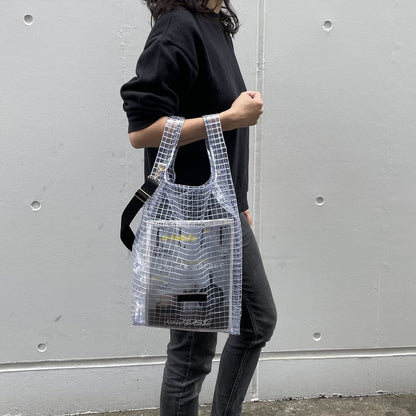 ＜受注商品＞工業資材/スーパーマーケットバッグ(L)(XL)ポーチ付  黒バージョン