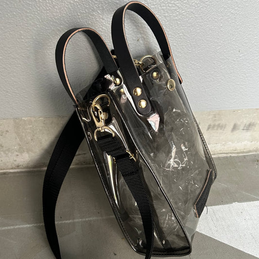 Colored PVC clear bag (pochette) Clear gray