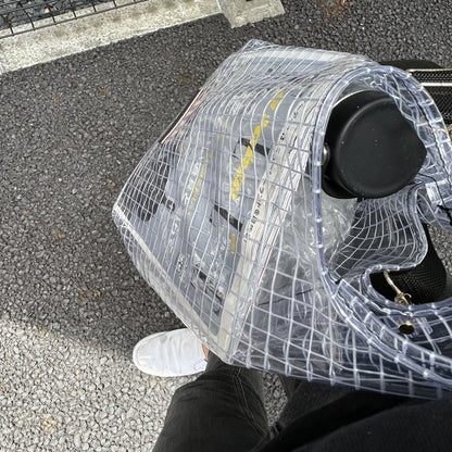 ＜受注商品＞工業資材/スーパーマーケットバッグ(L)(XL)ポーチ付  黒バージョン