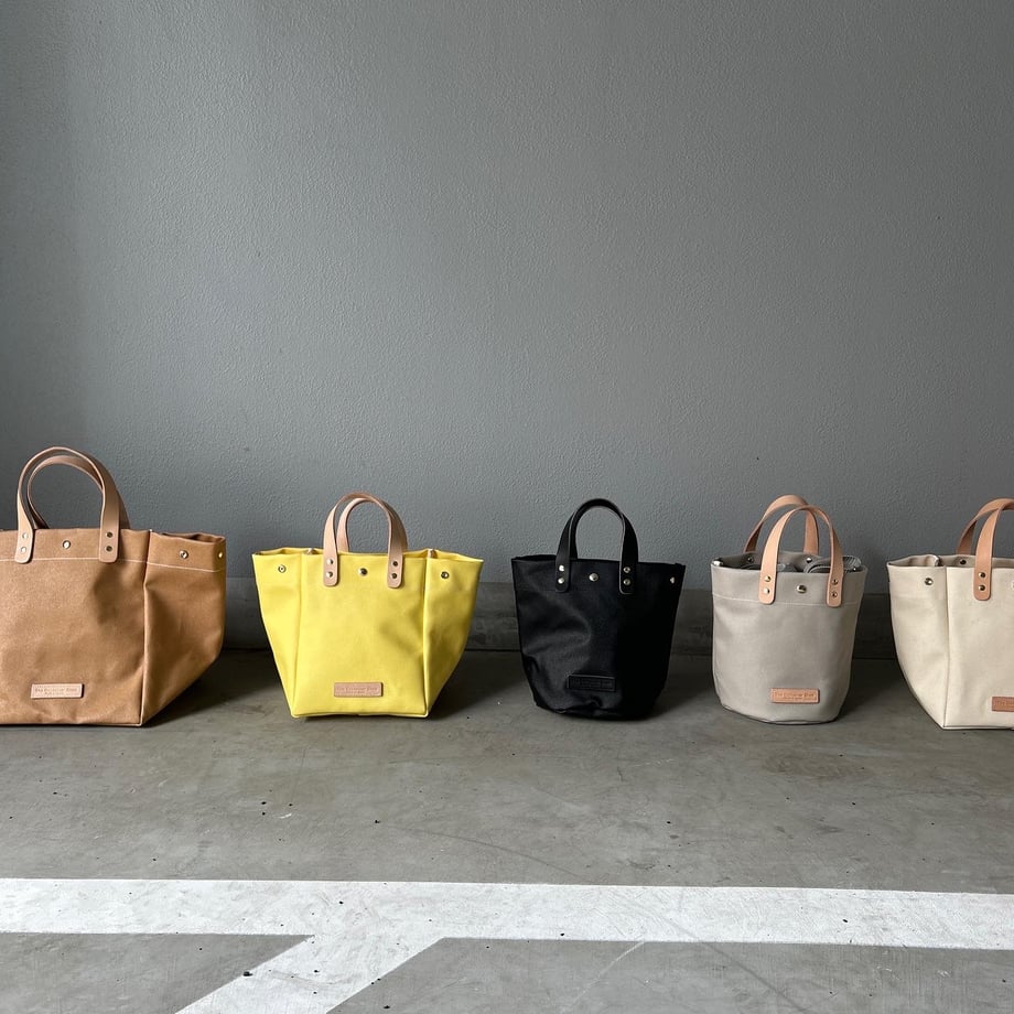 残3）3900円💚💛❤️「軽くて拭ける」PVC加工（丸底トート） IVORYソリッド （アイボリー）