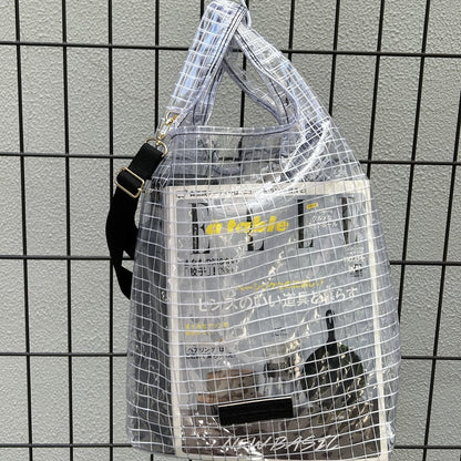 ＜受注商品＞工業資材/スーパーマーケットバッグ(L)(XL)ポーチ付  黒バージョン