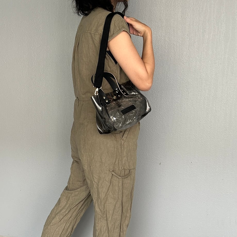 Colored PVC clear bag (tote S) clear gray
