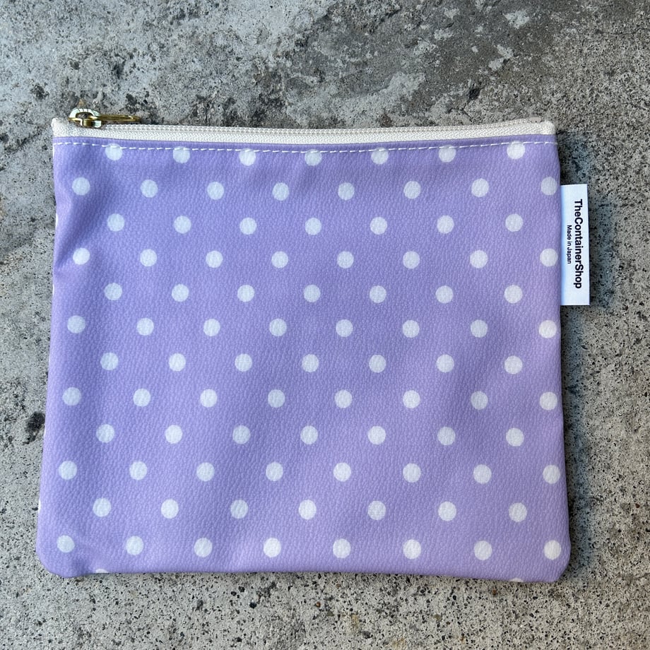 残１）999円💚💛❤️PVC加工プリントポーチ ドット（マチなしポーチM）