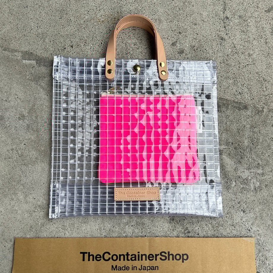 🌈2026円🌈工業資材クリアバッグ（LTS）ヌメ革ハンドルハンドル