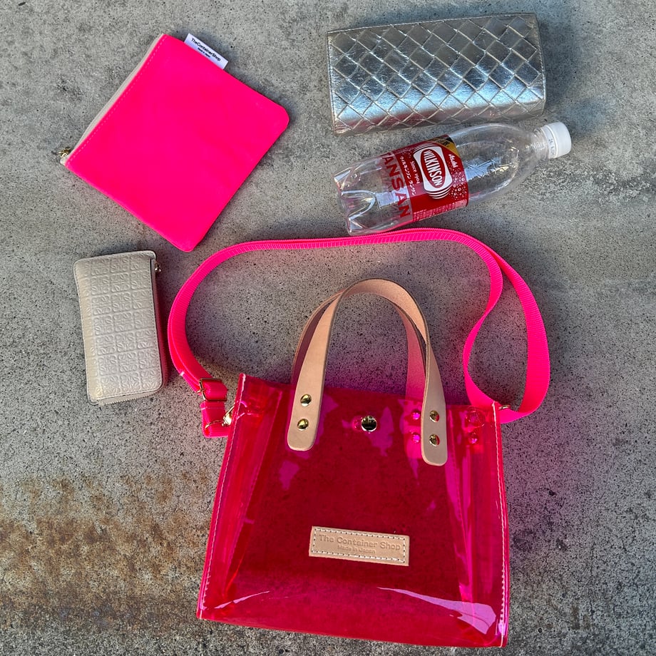 Colored PVC clear bag (tote S) clear gray