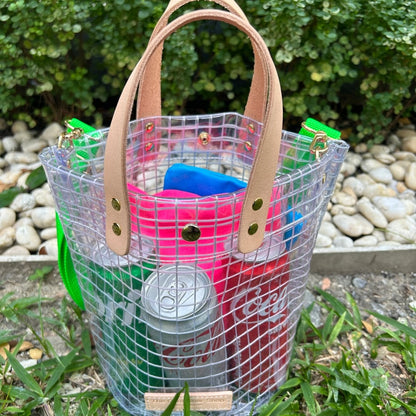 "Clear Bag" Industrial Materials (Tanned Leather)/Round Bottom Bag