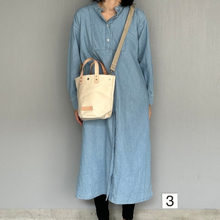 残3）3900円💚💛❤️「軽くて拭ける」PVC加工（丸底トート） IVORYソリッド （アイボリー）