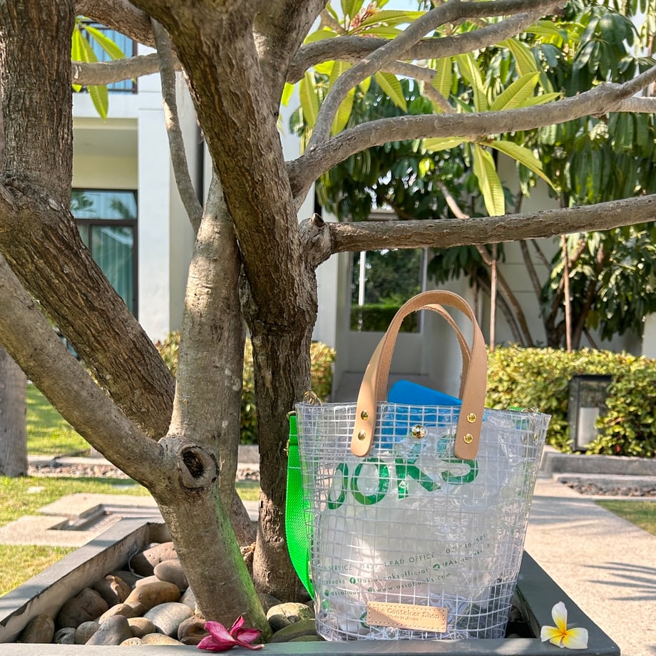 "Clear Bag" Industrial Materials (Tanned Leather)/Round Bottom Bag