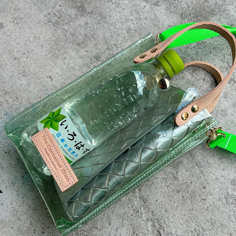 Colored PVC clear bag (pochette) Clear gray