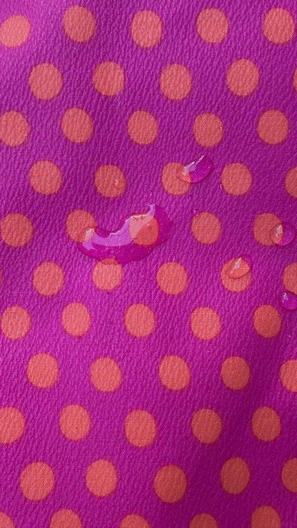 残りわずか「軽くて拭ける」Coated PVC（丸底バッグ）Polka Dots